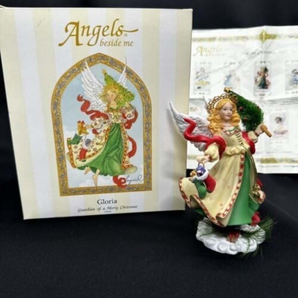 VTG Angels Beside Me Gloria Guardian of A Merry Christmas Angel Figurine 2007